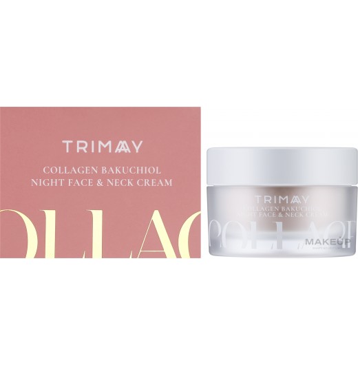 Ночной крем для кожи лица и шеи с коллагеном и бакучиолом TRIMAY Collagen Bakuchiol Night Face & Neck Cream(50 мл)