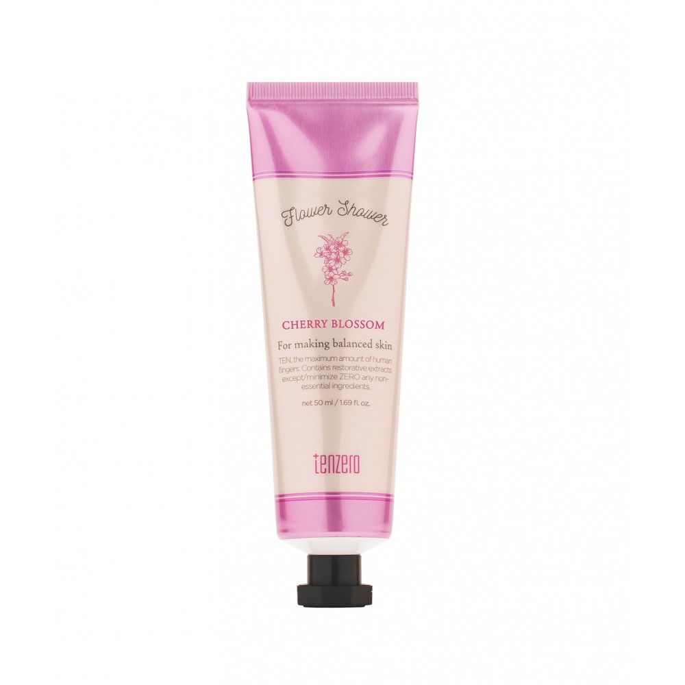 Крем для рук и ногтей с ароматом вишни Tenzero Flower Shower Hand & Nail Cream Cherry Blossom, 50мл