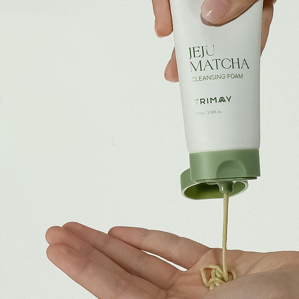 Слабокислотная пенка для умывания с чаем матча Trimay Jeju Matcha Low pH Cleansing Foam