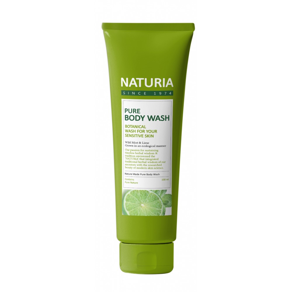Гель для душа на основе натуральных экстрактов EVAS Naturia Pure Body Wash Wild Mint & Lime , 100мл