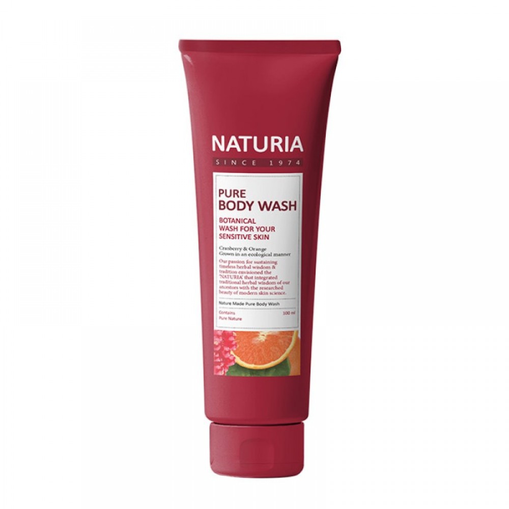 Гель для душа на основе натуральных экстрактов EVAS Naturia Pure Body Wash Cranberry & Orange , 100мл