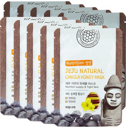 Питательная тканевая маска с мёдом канолы Welcos Jeju Nature's Canola Honey Mask