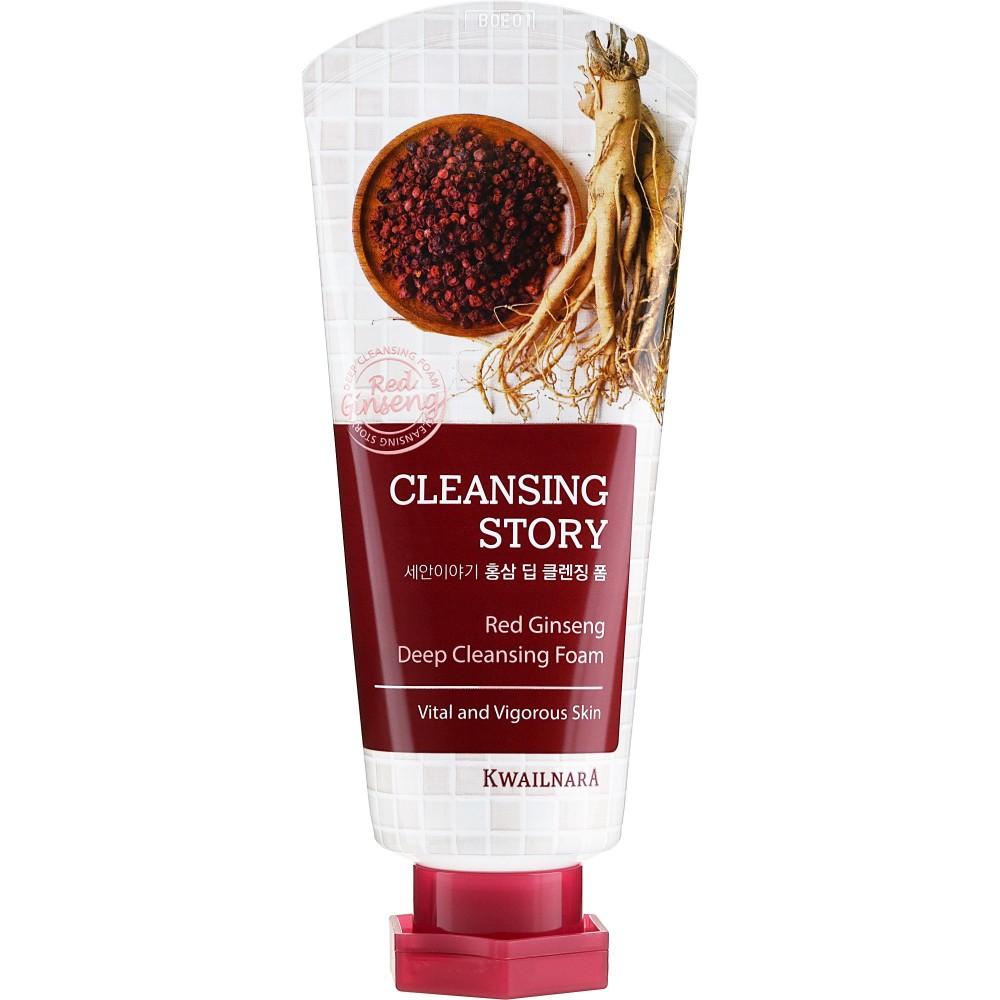 Пенка для умывания WELCOS Kwailnara Cleansing Story Deep Cleansing Foam Red Ginseng