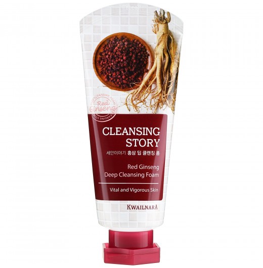 Пенка для умывания WELCOS Kwailnara Cleansing Story Deep Cleansing Foam Red Ginseng