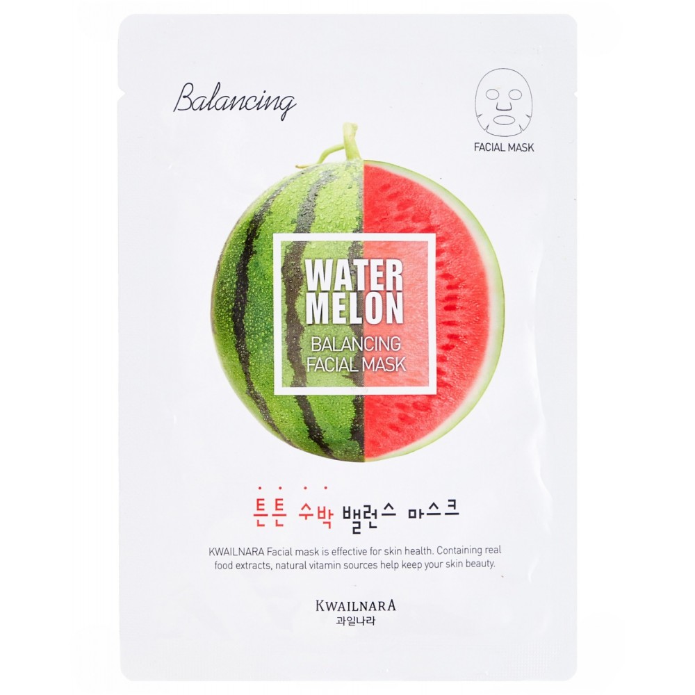 Тканевая маска с экстрактом арбуза Welcos Kwailnara Watermelon Balancing Facial Mask