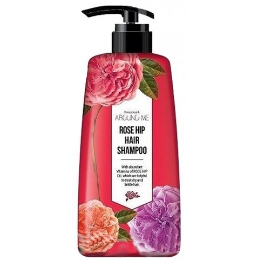 Шампунь для волос с розой WELCOS Around me Rose Hip Hair Shampoo 500 мл