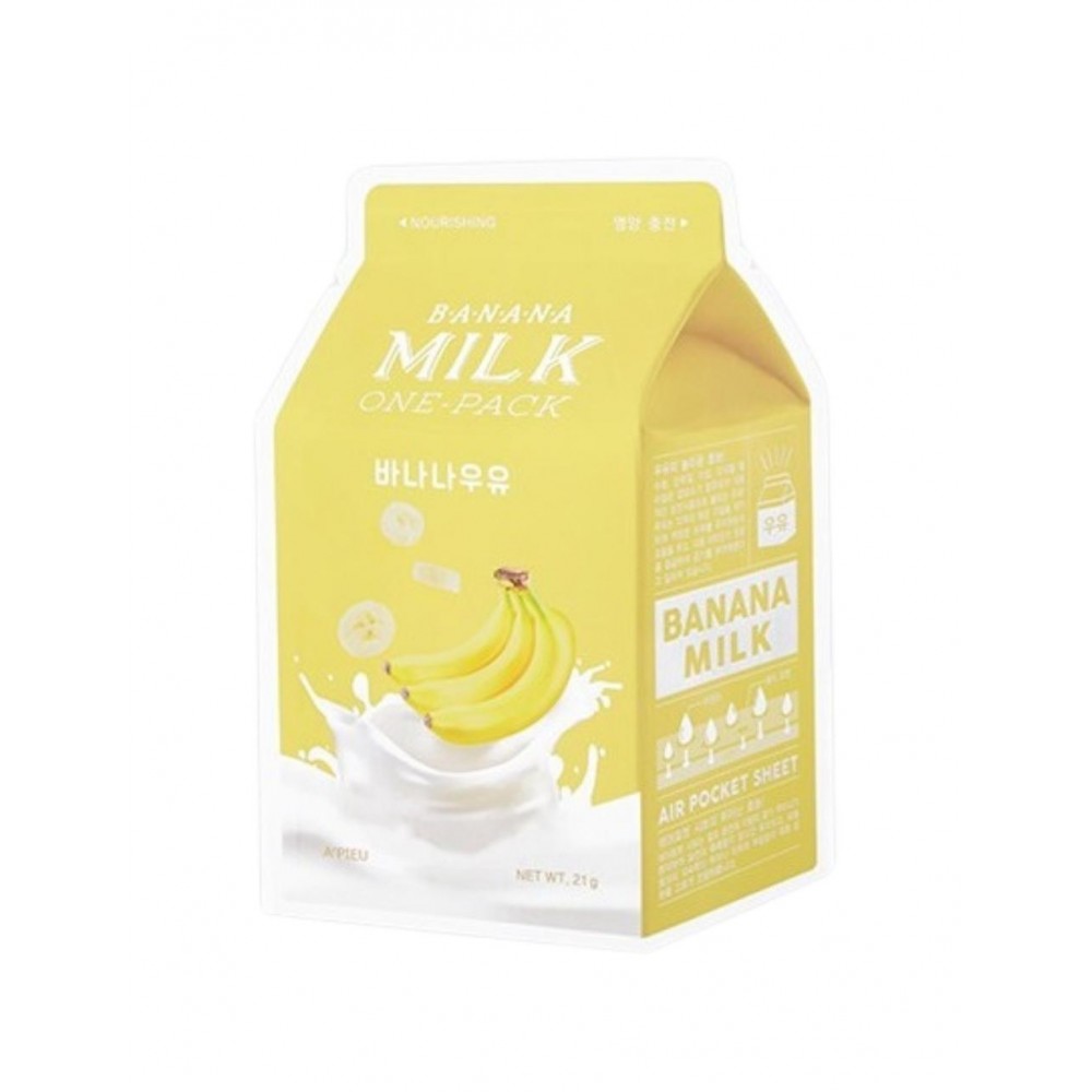 Тканевая маска для лица с молочными протеинами и экстрактом банана A'PIEU Milk One Pack banana