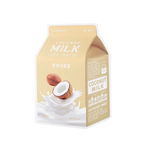 Тканевая маска для лица с молочными протеинами и экстрактом кокоса A'PIEU Milk One Pack coconut
