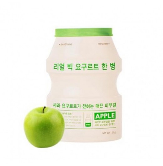 Тканевая маска для лица с экстрактом яблока A'Pieu Real Big Yogurt One-Bottle Apple