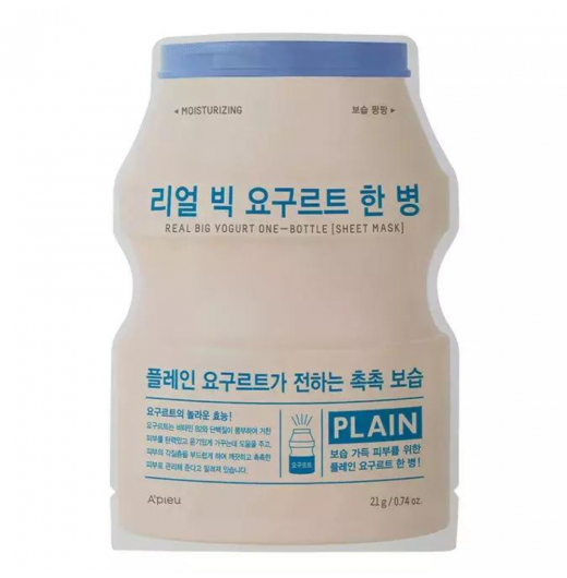 Тканевая маска для лица увлажняющая йогуртовая A'Pieu Real Big Yogurt One-Bottle Plain