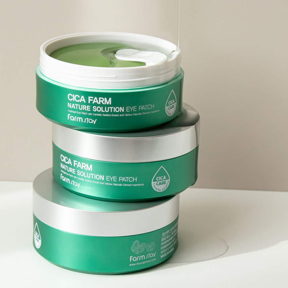Гидрогелевые патчи с экстрактом центеллы FarmStay Cica Farm Nature Solution Eye Patch 60шт