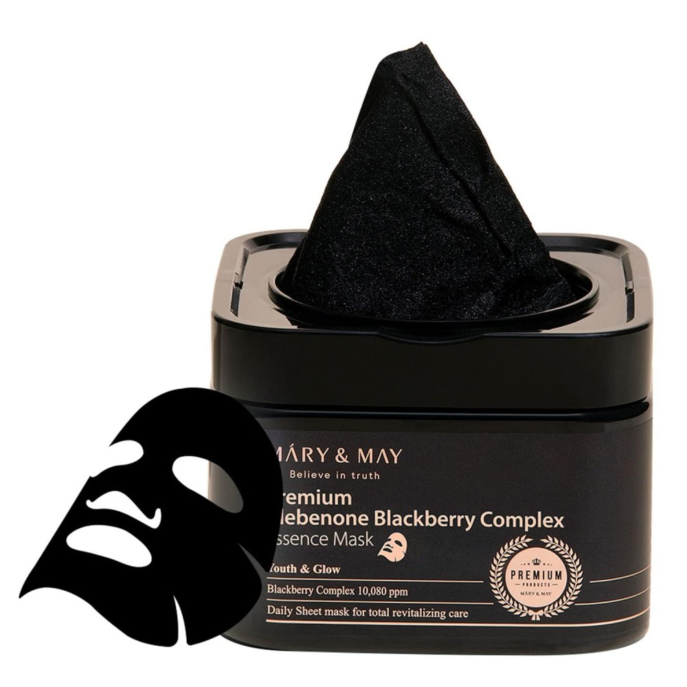 Набор тканевых масок с идебеноном и ягодным комплексом Mary&May Premium Idebenone Blackberry Complex Essence Mask