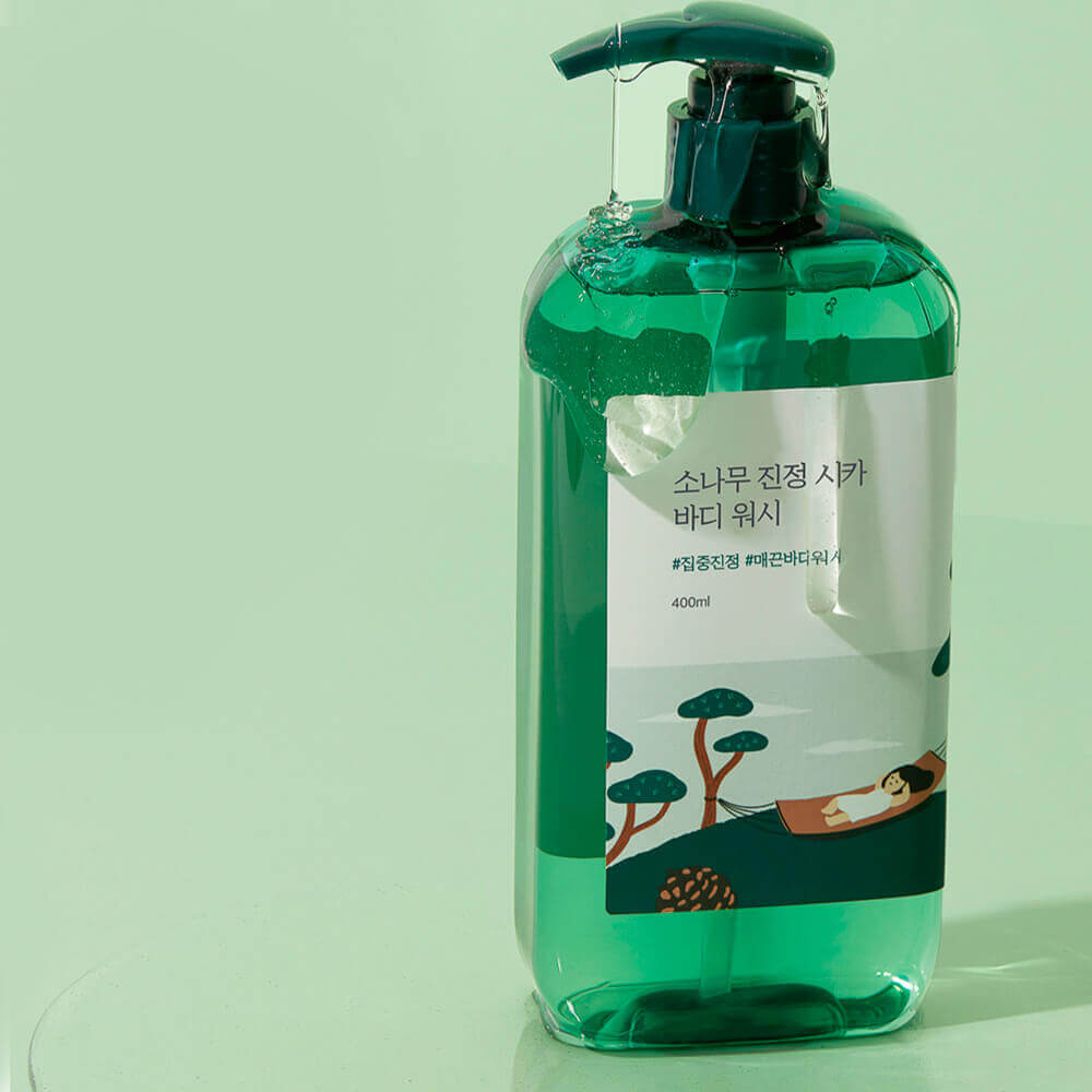 Гель для душа успокаивающий с экстрактами сосны и центеллы Round Lab Pine Calming Cica Body Wash 400ml