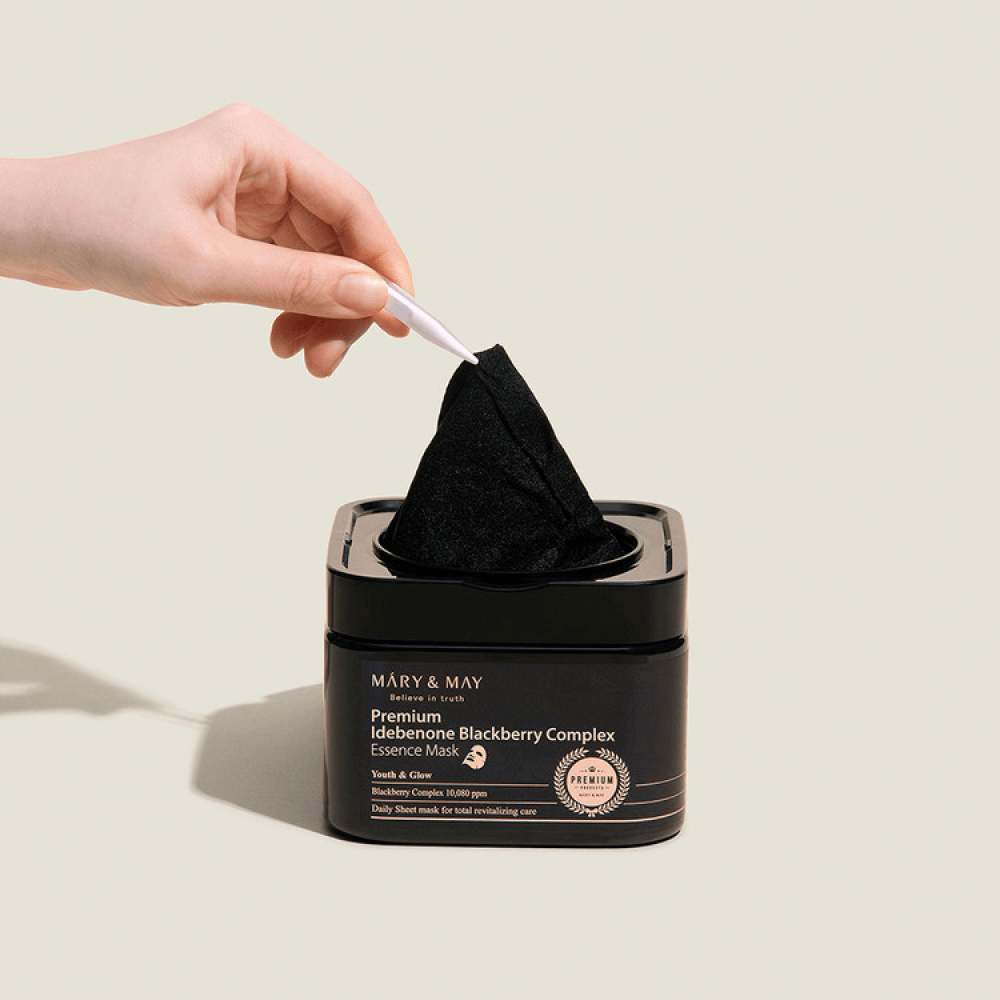 Набор тканевых масок с идебеноном и ягодным комплексом Mary&May Premium Idebenone Blackberry Complex Essence Mask