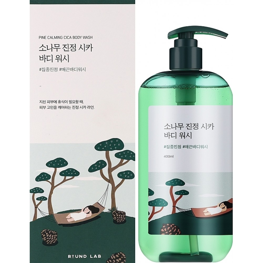 Гель для душа успокаивающий с экстрактами сосны и центеллы Round Lab Pine Calming Cica Body Wash 400ml